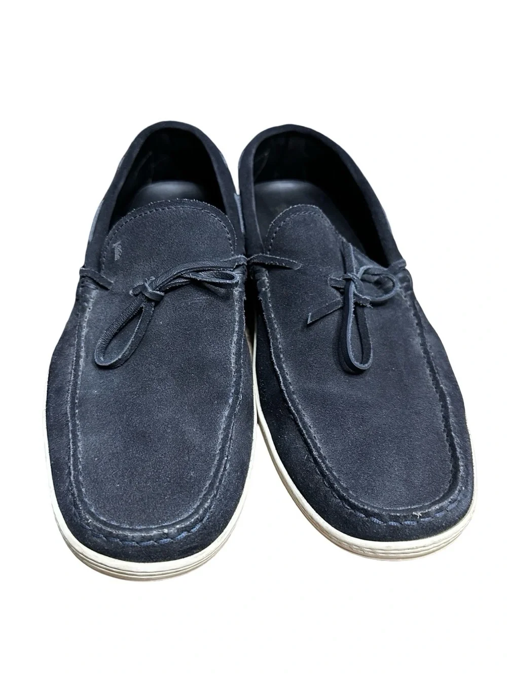 TODS Mens Loafers Gommino Driving Boat Deck Shoes Size 9.5 Dark Blue Suede